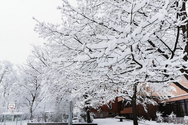 schulhof schnee
